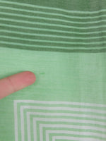 Vintage 70s Mod Psychedelic Chic Green & White Striped Square Bandana Neck Tie Scarf
