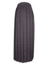 Vintage 80s Mod Chic Solid Pleated Straight Silhouette Pleated Midi Skirt with Elasticated Waist | Size M