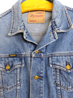 Vintage 90s Streetwear Utility Bohemian Oversized Medium Wash Blue Denim Jean Jacket | Men’s Size M-L | Women’s Size L-XL