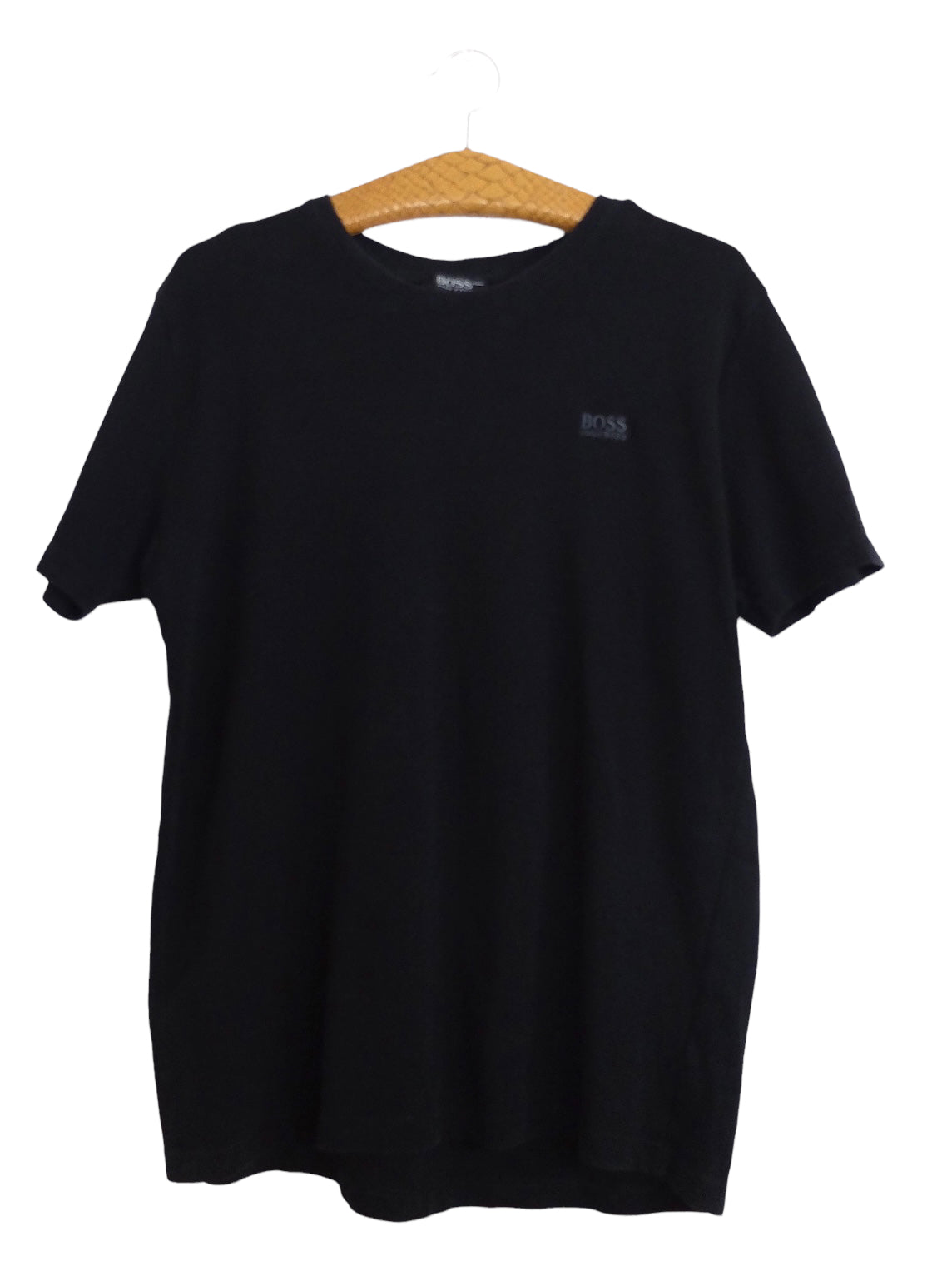 Vintage 90s Boss by Hugo Boss Black Basic Solid Crew Neck Short Sleeve Cotton T-Shirt