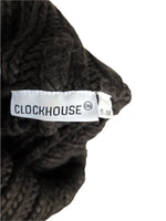 Vintage 2000s Y2K Bohemian Hippie Turtleneck Mockneck Black Crocheted Knit Solid Basic Shawl Poncho