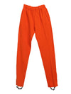 Vintage 70s Mod Athletic Funky Bright Orange Solid Basic Stirrup Track Pant Jogger Leggings with Elasticated Waist | Size 26-37 Inch Waist