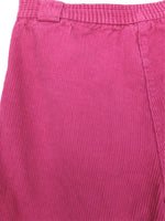 Vintage 80s Bohemian Corduroy Velour Magenta Pink High Waisted Cuffed Bermuda Shorts | Size XS | 25 Inch Waist