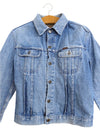 Vintage 80s Streetwear Utilitarian Bohemian Western Medium Wash Denim Collared Jean Jacket