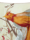 Vintage 70s Silk Bohemian Cottage Prairie Chic Bird Print Large Square Bandana Neck Tie Scarf with Hand-Rolled Hem