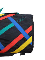 Vintage 80s Streetwear Bright Black & Multicoloured Athletic Sports Crossbody Messenger Bag