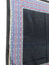 Vintage 70s Mod Preppy Bohemian Hippie Navy Blue Patterned Polyester Square Bandana Neck Tie Scarf