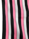 Vintage 70s Mod Psychedelic Funky Chic Abstract Pink Black & White Striped Polyester Square Bandana Neck Tie Scarf