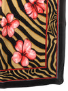 Vintage 90s Y2K Bohemian Hippie Hawaiian Floral Print Brown Pink & Black Zebra Print Small Square Bandana Neck Tie Scarf