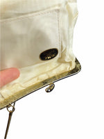 Vintage 60s Mod Glam Rock Gold Glitter Princess Mini Handbag Purse with Clasp Closure