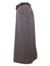 Vintage 80s Formal Preppy Chic Taupe Brown High Waisted Belted Midi Straight Silhouette Midi Pencil Skirt | Size S