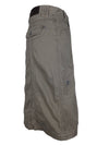 Vintage 2000s Y2K Taupe Grey Brown Utility Cargo Below-the-Knee Cotton Midi Skirt | 27 Inch Waist