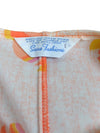 Vintage 60s Mod Psychedelic Abstract Patterned Pastel Orange Scoop Neck Short Sleeve Blouse