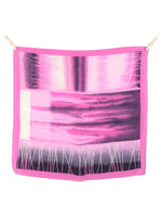 Vintage 2000s Y2K Silk Rave Soft Grunge Goth Style Bright Pink & Black Abstract Patterned Small Square Bandana Neck Tie Scarf
