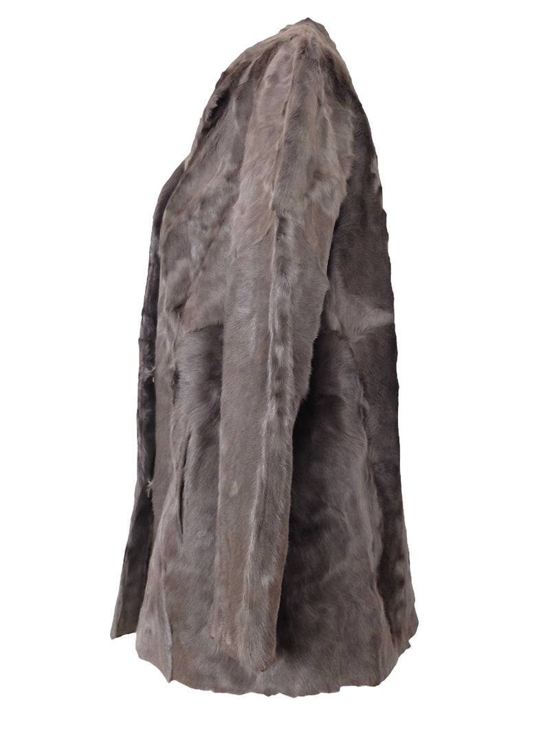 Vintage 60s Mod Hippie Brown Genuine Mink Fur Collared Winter Jacket Coat | Women’s Size S-M