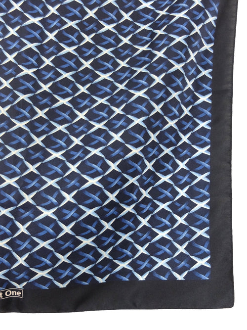 Vintage 90s Y2K Blue & White Abstract Patterned Small Square Bandana Neck Tie Scarf