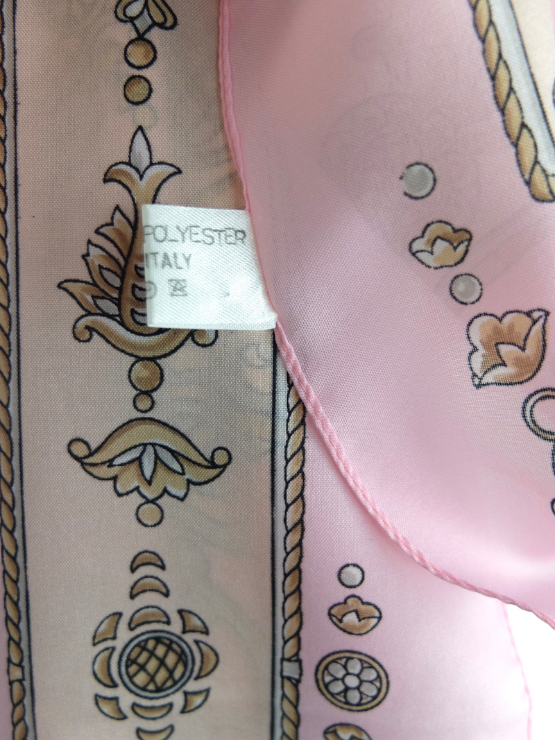 Vintage 80s Regency Avant-Garde Pink Square Bandana Neck Tie Scarf