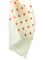 Vintage 60s Mod Kitsch Red & White Polka Dot Thin Neck Tie Wrap Scarf