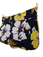 Vintage 90s Y2K Surfer Tropical Beach Hawaiian Floral Print Low Rise Lightweight Short Shorts | 33 Inch Waist
