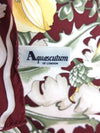 Vintage 90s Regency Chic Silk Maroon Fleur-de-Lis Floral Square Bandana Neck Tie Scarf