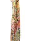 Vintage 2000s Y2K Funky Psychedelic Leopard & Floral Print  Long Wide Neck Tie Shawl Scarf