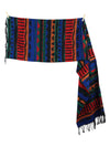 Vintage 80s Abstract Geometric Tribal Patterned Bright Wide Neck Wrap Around Fringed Winter Scarf