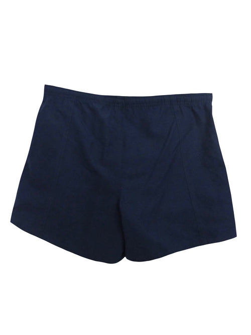 Vintage 90s Reebok Streetwear Athletic Sports Navy Blue Short Length Shorts with Elasticated Waist | Men’s Size S