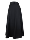 Vintage 2000s Y2K Grunge Chic Black Solid Basic Full Circle Midi Skirt | 28 Inch Waist