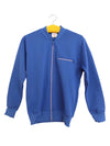 Vintage 70s Deadstock without Tags Athletic Mod Blue Fleece Mockeck Zip Up Track Top Jacket | Size S