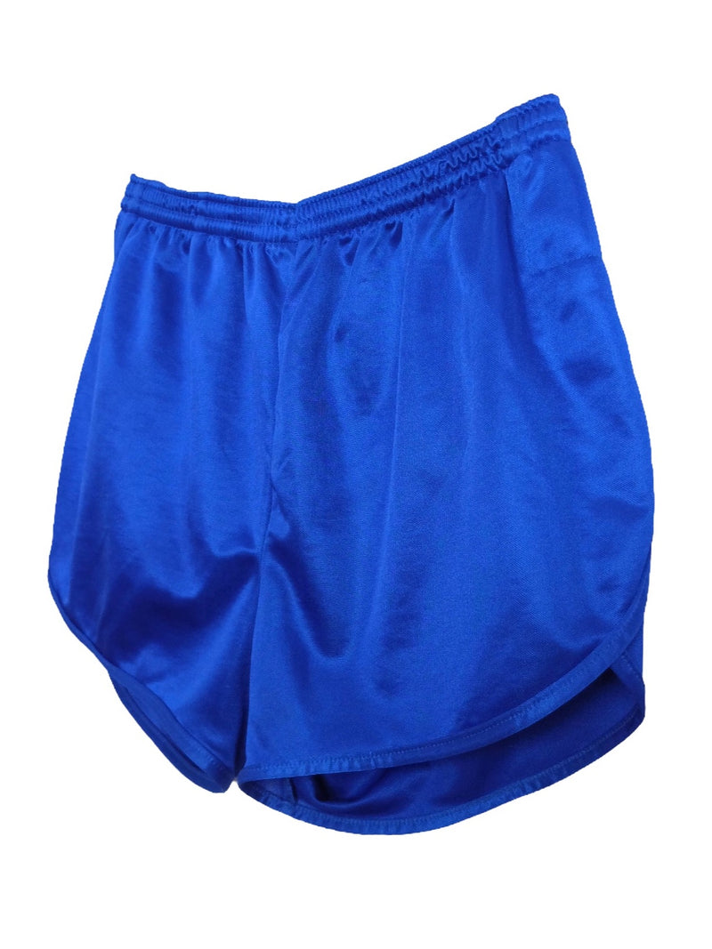 Vintage 70s Streetwear Athletic Silky Bright Blue Running Sports Short Shorts with Elasticated Waist & Inner Drawstring | Size 28-35 Inch Waist