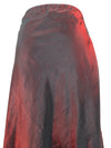 Vintage 90s Grunge Formal Mid Rise Metallic Red-Black Floor Length Full Maxi Skirt with Lettuce Hem | Size 28-30 Inch Waist