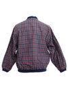Vintage 80s Preppy Mod Red Blue & Green Tartan Plaid Check Print Zip Up Mockneck Jacket | Size S