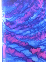 Vintage 80s Silk Hippie Rave Festival Blue & Pink Tie Dye Acid Wash Square Bandana Neck Tie Scarf