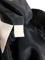 Vintage 90s Y2K Biba Preppy Chic Mod Victorian Style Avant-Garde Biba Preppy Black Velvet & Ruffled Collared Button Down Lightweight Cardigan Blazer Jacket | Size L-XL