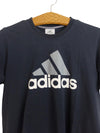 Vintage 00s Y2K Adidas Navy Blue Logo Solid Basic Short Sleeve Crew Neck Cotton T-Shirt