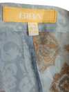 Vintage 2000s Y2K Biba Bohemian Feminine Brown & Blue Paisley Print Collared Chiffon Long Sleeve Button Up Blouse