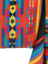 Vintage 70s Western Hippie Psychedelic Boho Bright Abstract Geometric Patterned Long Wrap Fringed Winter Blanket Scarf