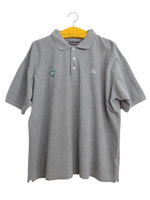 Vintage 90s Kappa Streetwear Utility Sportswear Grey Solid Basic Collared 1/4 Button Up Cotton Polo Shirt | Men’s Size XL | Women’s Size XXL