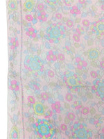 Vintage 60s Mod Romantic Chic Sheer Chiffon Pastel Pink Floral Print Square Bandana Neck Tie Scarf