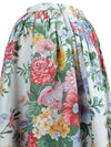 Vintage 80s Avon Cottage Prairie Floral High Waisted Full Skater Circle Floor Length Cotton Maxi Skirt | 29.5 Inch Waist