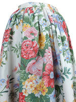 Vintage 80s Avon Cottage Prairie Floral High Waisted Full Skater Circle Floor Length Cotton Maxi Skirt | 29.5 Inch Waist