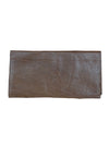 Vintage 70s Brown Chic Faux Vegan Leather Flat Folding Large Clutch Wallet with Card Pockets