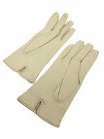 Vintage 60s Mod Retro Psychedelic Bohemian Chic Hippie Cream Soft Lambskin Leather Gloves with Cutout Holes