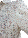 Vintage 70s Mod Bohemian Romantic Prairie Floral Collared Short Sleeve Button Up Shirt | Size S
