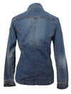 Vintage 90s Y2K Utilitarian Preppy Cottagecore Blue Medium Wash Denim Button Down Collared Jean Jacket | Women’s Size S-M