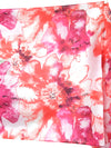 Vintage 00s Y2K Bright Red & Pink Abstract Floral Silky Long Wide Neck Tie Shawl Wrap Scarf