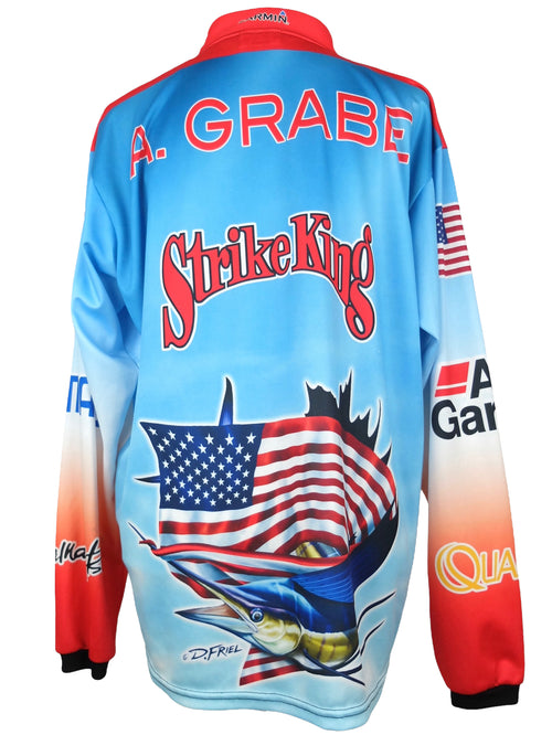 Vintage Athletic Sports Branded Bass Pro Shops Fishing Cycling Biker Style Long Sleeve Jersey Top | Men’s Size L