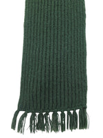 Vintage 60s Mod Hippie Bohemian Dark Green Knit Short Mini Winter Scarf