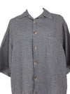 Vintage 80s Men’s Gingham Check Print Black & White Collared Half Sleeve Button Up Shirt | Men’s Size M