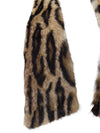 Vintage 60s Mod Glam Rock Hippie Chic Genuine Mink Fur Leopard Print Stole Scarf